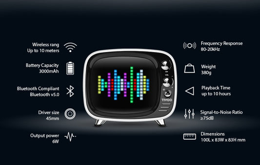 Divoom Tivoo Unique portable smart bluetooth speaker & alarm clock