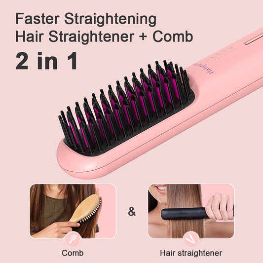Portable wireless Hair Straightener/Comb