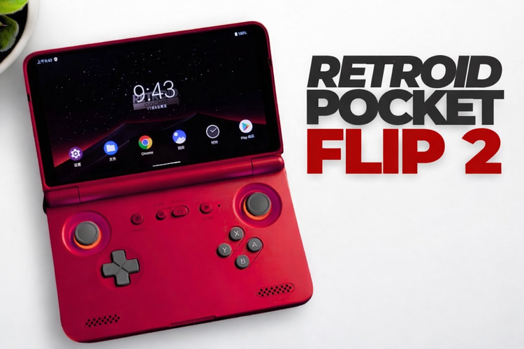 Handheld retro gaming console, Retroid pocket flip 2 from Danx Store
