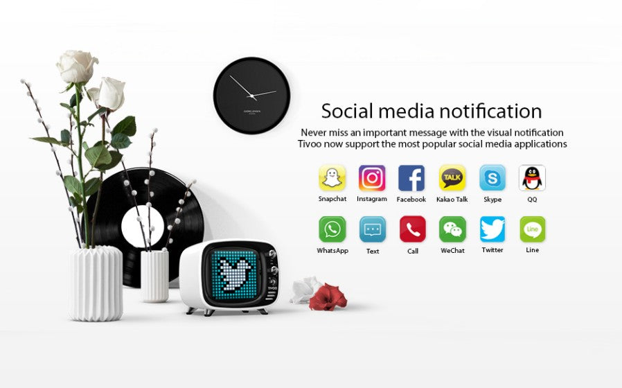 Divoom Tivoo Unique portable smart bluetooth speaker & alarm clock