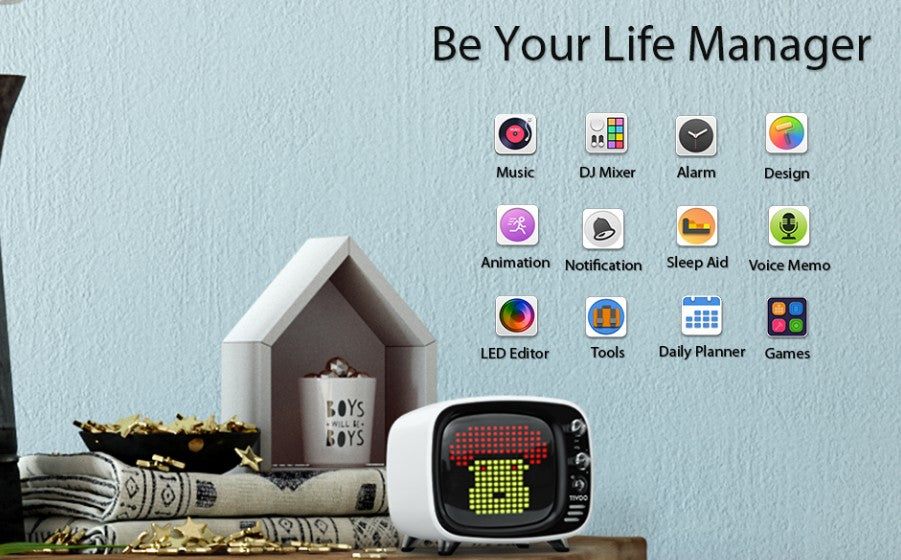 Divoom Tivoo Unique portable smart bluetooth speaker & alarm clock