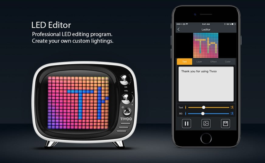 Divoom Tivoo Unique portable smart bluetooth speaker & alarm clock