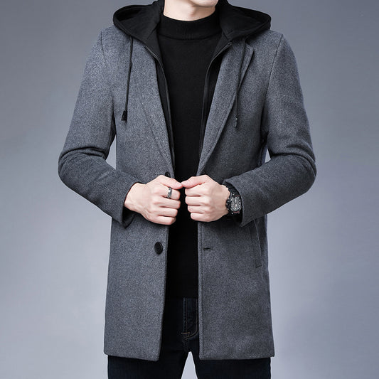 Men's unique hooded trench coat