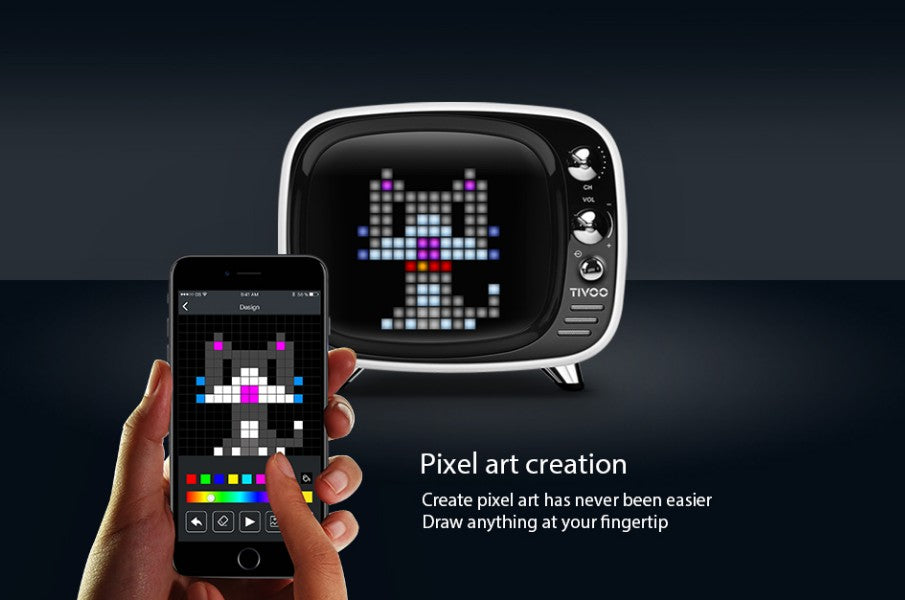 Divoom Tivoo Unique portable smart bluetooth speaker & alarm clock